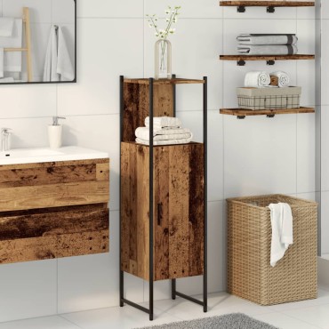 vidaXL Στήλη Μπάνιου Παλιό Ξύλο 33x33x120,5cm από Μοριοσανίδα