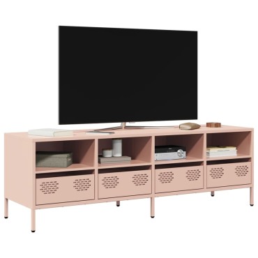 vidaXL Έπιπλο Τηλεόρασης Ροζ 135x39x43,5cm Ατσάλι Ψυχρής Έλασης