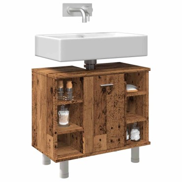 vidaXL Ντουλάπι Νιπτήρα Παλιό Ξύλο 60x32x53,5cm Μοριοσανίδα 1 τεμ.