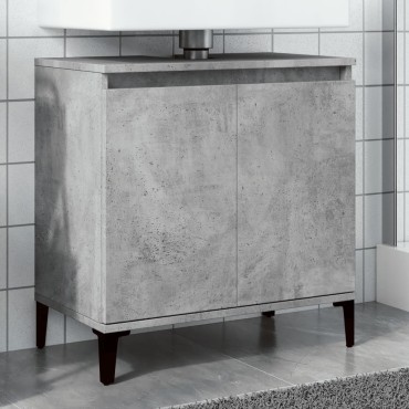 vidaXL Ντουλάπι Νιπτήρα Γκρι Σκυρ. 58x33x60cm Επεξεργασμένο Ξύλο 1 τεμ.