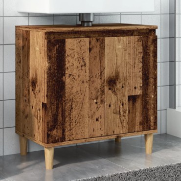 vidaXL Ντουλάπι νιπτήρα Παλιό ξύλο 58x33x60cm Κατασκευασμένο ξύλο 1 τεμ.