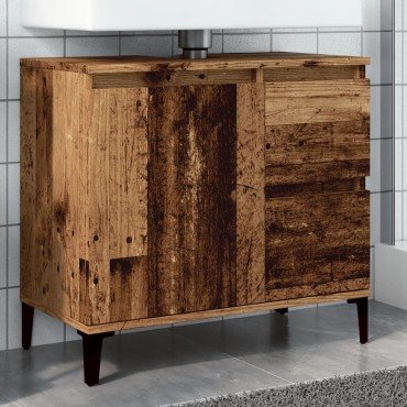 vidaXL Ντουλάπι νιπτήρα Παλιό ξύλο 65x33x60cm Κατασκευασμένο ξύλο 1 τεμ.