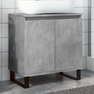 vidaXL Ντουλάπι Μπάνιου Γκρι Σκυροδεμ. 58x33x60cm Επεξεργ. Ξύλο