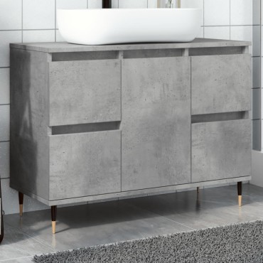 vidaXL Ντουλάπι Μπάνιου Γκρι Σκυροδέματος 80x33x60cm Επεξ. Ξύλο