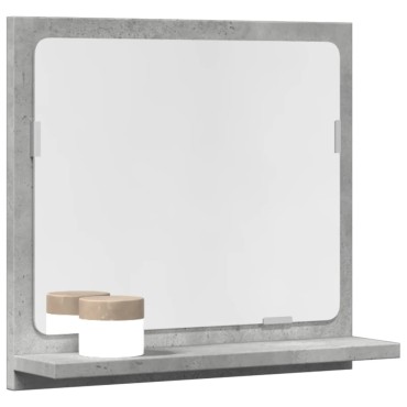 vidaXL Καθρέφτης Μπάνιου Γκρι Σκυροδέματος 40x11x37cm Επεξ. Ξύλο 1 τεμ.