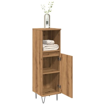 vidaXL Ντουλάπι μπάνιου Δρυς τεχνίτης 30x30x100cm Κατασκευασμένο ξύλο
