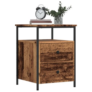 vidaXL ντουλάπι κομοδίνου Παλιό ξύλο 44x45x60cm Κατασκευασμένο ξύλο 1 τεμ.