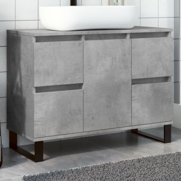 vidaXL Ντουλάπι νιπτήρα μπάνιου σκυρόδεμα γκρι 80x33x60cm