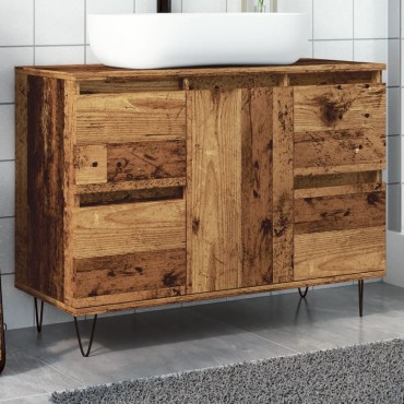 vidaXL Ντουλάπι Μπάνιου Παλαιό Ξύλο 80x33x60cm από Επεξεργασμένο Ξύλο