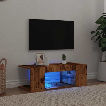 vidaXL Έπιπλο Τηλεόρασης LED Όψη Παλαιού Ξύλου 90x39x30cm Επεξ. Ξύλο