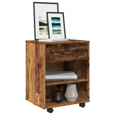 vidaXL Ντουλάπι Τροχήλατο Παλιό Ξύλο 46x36x59cm από Μοριοσανίδα 1 τεμ.