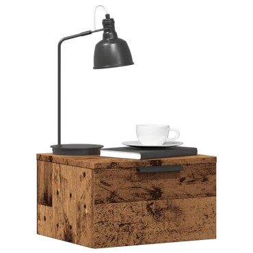 vidaXL Κομοδίνο Επιτοίχιο Παλιό Ξύλο 34x30x20cm 1 τεμ.