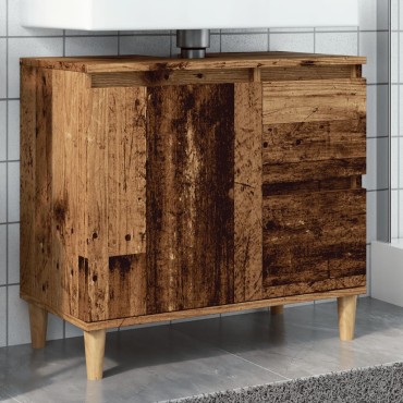 vidaXL Ντουλάπι νιπτήρα Παλιό ξύλο 65x33x60cm Κατασκευασμένο ξύλο 1 τεμ.