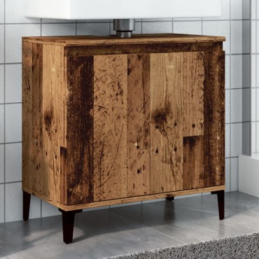 vidaXL Ντουλάπι νιπτήρα Παλιό ξύλο 58x33x60cm Κατασκευασμένο ξύλο 1 τεμ.