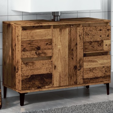 vidaXL Ντουλάπι νιπτήρα Παλιό ξύλο 80x33x60cm Κατασκευασμένο ξύλο 1 τεμ.