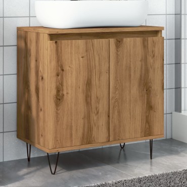 vidaXL Ντουλάπι Μπάνιου Δρυς τεχνίτης 58x33x60cm από Επεξεργ Ξύλο