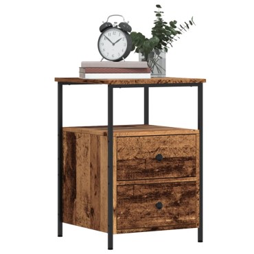 vidaXL Κομοδίνο παλιό ξύλο 34x35,5x50cm Κατασκευασμένο ξύλο 1 τεμ.