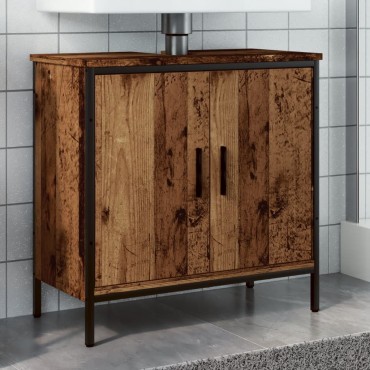vidaXL Ντουλάπι νιπτήρα Παλιό ξύλο 60x30x60cm Κατασκευασμένο ξύλο 1 τεμ.