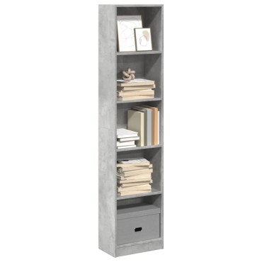 vidaXL Βιβλιοθήκη Γκρι Σκυροδέματος 40x24x176cm Επεξεργ. Ξύλο 1 τεμ.