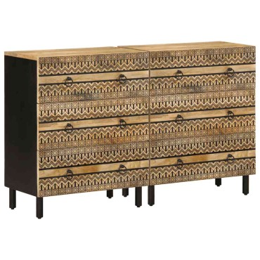 vidaXL Μπουφέδες 2 τεμ. από μασίφ ξύλο Μάνγκο 120x33x75cm