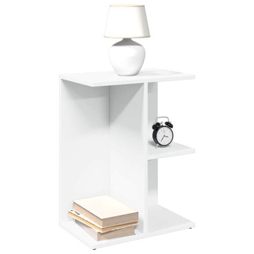 vidaXL Κομοδίνo Λευκό 46,5x29x61cm από Επεξεργασμένο Ξύλο 1 τεμ.