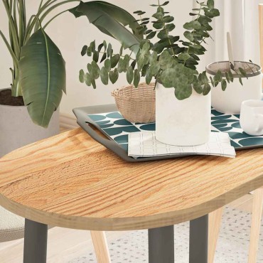 vidaXL Επιτραπέζια επιφάνεια 80x40x2cm μασίφ ξύλο δρυς οβάλ