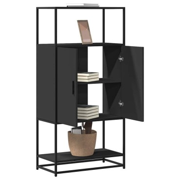 vidaXL Ντουλάπι Μαύρο από 68x35x139cm Επεξεργασμένο Ξύλο και μέταλλο 1 τεμ.