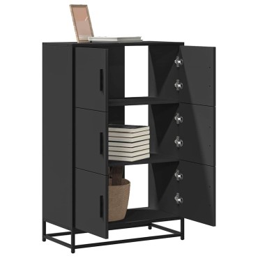 vidaXL Ντουλάπι Μαύρο από 68x35x106,5cm Επεξεργασμένο Ξύλο μέταλλο 1 τεμ.