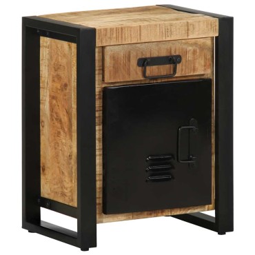 vidaXL Κομοδίνο 40x30x50cm Στερεό ακατέργαστο ξύλο Μάνγκο 1 τεμ.