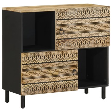 vidaXL Μπουφές 80x33,5x75cm από Μασίφ Ακατέργαστο Ξύλο Μάνγκο