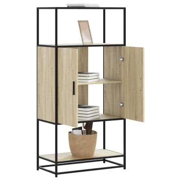 vidaXL Highboard Δρυς sonoma 68x35x139cm Επεξεργασμένο ξύλο μέταλλο 1 τεμ.