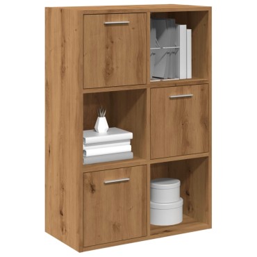 vidaXL Βιβλιοθήκη Τεχνίτης Δρυς 60,5x30x90cm Επεξεργασμένο Ξύλο 1 τεμ.