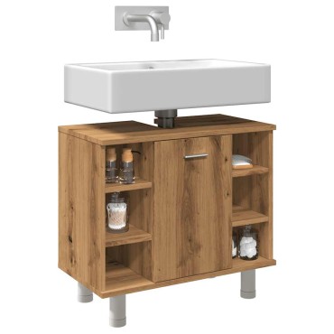 vidaXL Ντουλάπι μπάνιου Δρυς τεχνίτης 60x32x53,5cm Κατασκευασμένο ξύλο