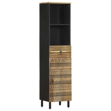 vidaXL Ντουλάπι Μπάνιου 38x33,5x160cm από Μασίφ Ξύλο Μάνγκο