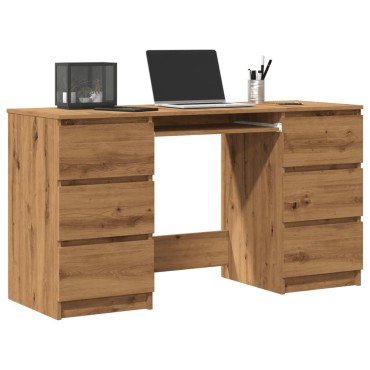 vidaXL Γραφείο Τεχνίτης Δρυς 140x50x77cm από Μοριοσανίδα 1 τεμ.