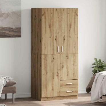 vidaXL Ντουλάπα Τεχνίτης Δρυς 80x52x180cm Επεξεργασμένο Ξύλο 1 τεμ.
