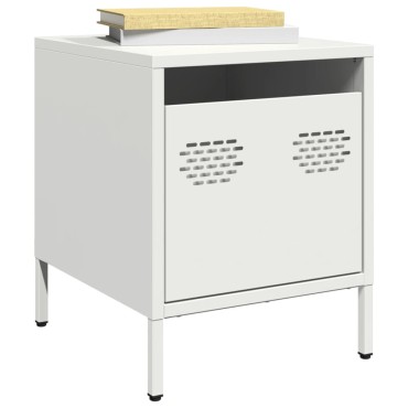 vidaXL Κομοδίνα 2 τεμ. Λευκό 35x39x43,5cm Ατσάλι