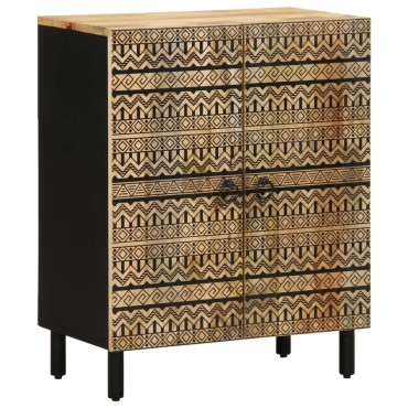 vidaXL Μπουφές 60x33,5x75cm από Μασίφ Ακατέργαστο Ξύλο Μάνγκο 1 τεμ.