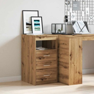 vidaXL Συρταριέρα Αρτισιανή Δρυς 40x50x76cm από Επεξεργασμένο Ξύλο 1 τεμ.