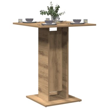 vidaXL Τραπέζι Bistro Χρώμα Τεχνίτης Δρυς 60x60x75cm Μοριοσανίδα 1 τεμ.