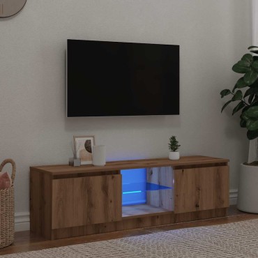 vidaXL Έπιπλο Τηλεόρασης με LED Αρτισιανή Δρυς 120x30x36cm Επεξ.Ξύλο