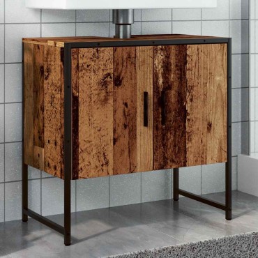 vidaXL Ντουλάπι Νιπτήρα Μπάνιου Παλιό Ξύλο 60x33x60 εκ 1 τεμ.