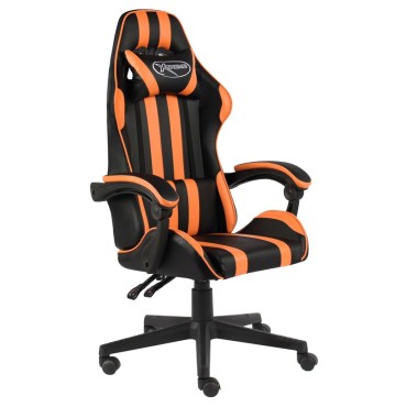 vidaXL Καρέκλα Racing Μαύρο / Πορτοκαλί από Συνθετικό Δέρμα 35x41cm 1 τεμ.