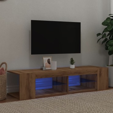 vidaXL Έπιπλο Τηλεόρασης με LED Αρτισιανή Δρυς 135x39x30cm Επεξ.Ξύλο