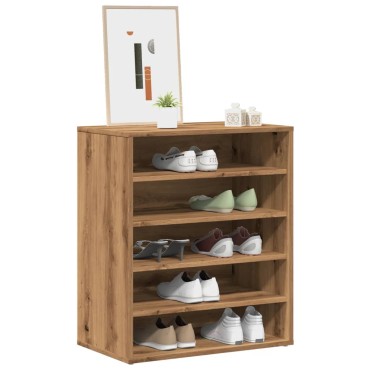 vidaXL Παπουτσοθήκη Αρτισιανή Δρυς 60x35x70cm Επεξεργασμένο Ξύλο