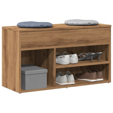 vidaXL Πάγκος Παπουτσιών τεχνίτης Δρυς 80x30x45cm Επεξεργασμένο Ξύλο