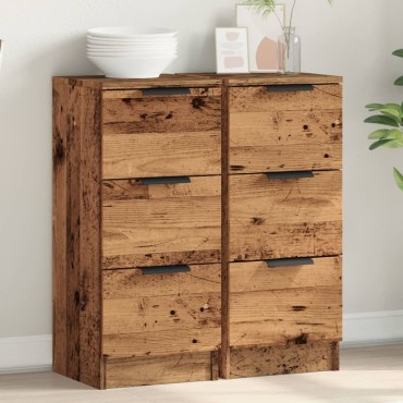 vidaXL Ντουλάπια 2 τεμ. Παλαιό ξύλο 30x30x70cm Επεξεργασμένο Ξύλο