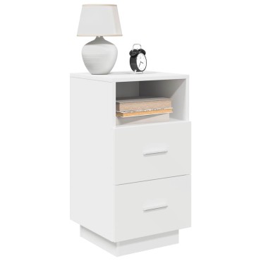 vidaXL Κομοδίνα 2 τεμ. με 2 συρτάρια Λευκό 36x36x68cm
