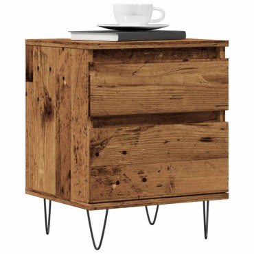 vidaXL Κομοδίνα 2 τεμ. Παλιό ξύλο 40x35x50cm Κατασκευασμένο ξύλο