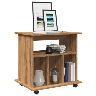 vidaXL Ντουλάπι Τροχήλατο Αρτισιανή Δρυς 60x45x60cm Επεξεργ. Ξύλο 1 τεμ.